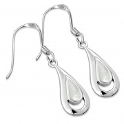 Mother of Pearl Drop Sterling Silver Earrings, e388 